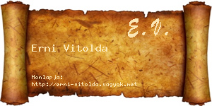 Erni Vitolda névjegykártya